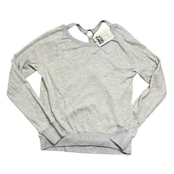 NWT Pam & Gela Strap Back Sweatshirt Heather Grey Women Size Small‎ - Picture 2 of 10